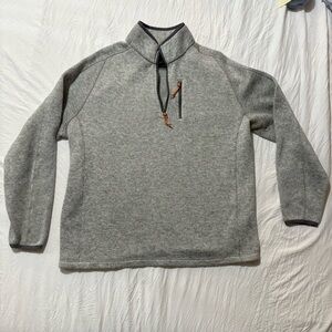 Ruff Hewn Size Large Gray Men's Sweater with Quarter-Zip Sweatshirt Winter